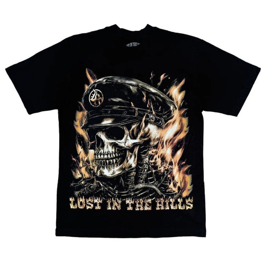 LOST IN HILLS Flames Tee Black
