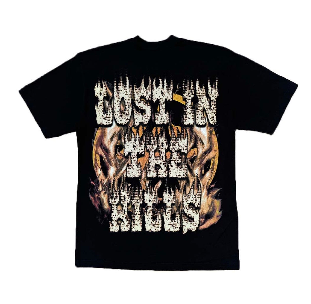 LOST IN HILLS Flames Tee Black